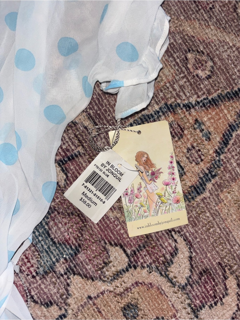 Sheer Ruffled Polka Dot Robe - Light Blue - Picture 3 of 3